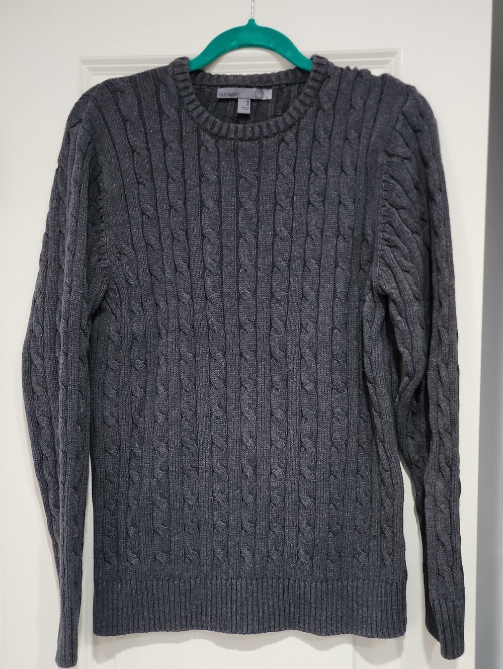 🛟Old NAVY Cable Knit Crewneck Sweater Gray Size Medium